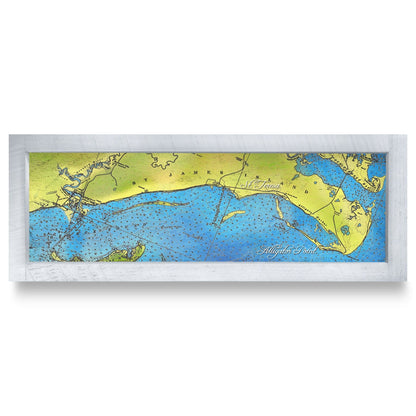 St. Teresa / Alligator Point, Florida Map | Real Wood Framed Wall Art Print
