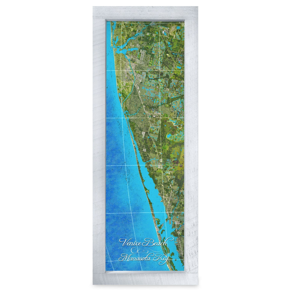 Venice, Florida Map | Real Wood Framed Wall Art Print