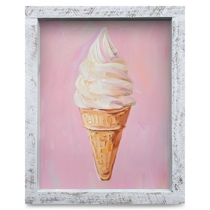 Soft Serve Swirl | Real Wood Framed Wall Art Print