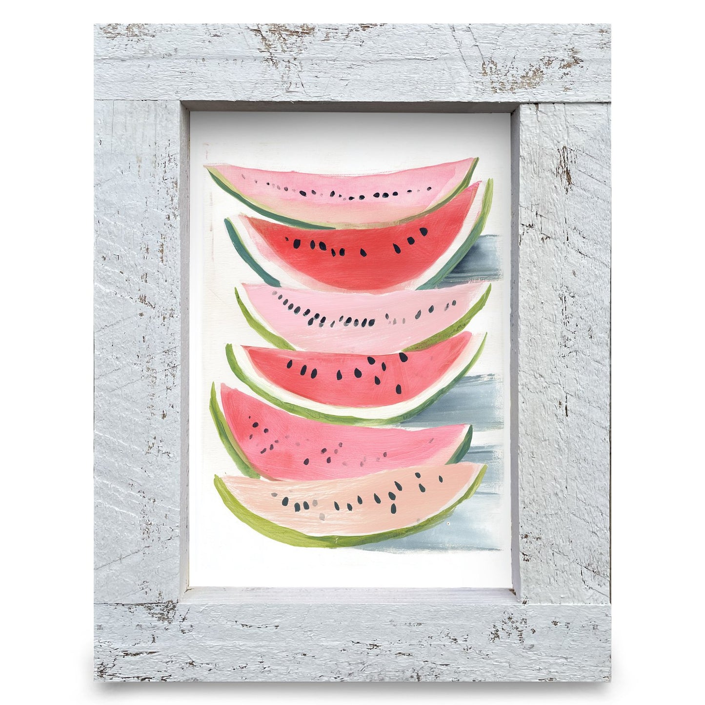 Sweet Watermelon Slices | Real Wood Framed Wall Art Print