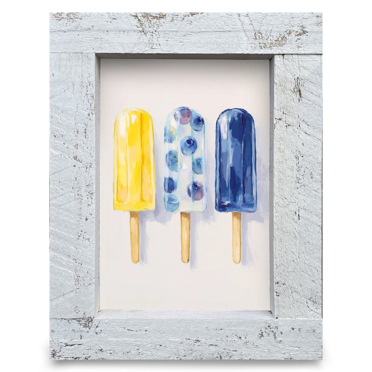 Summer Popsicle Trio | Real Wood Framed Wall Art Print