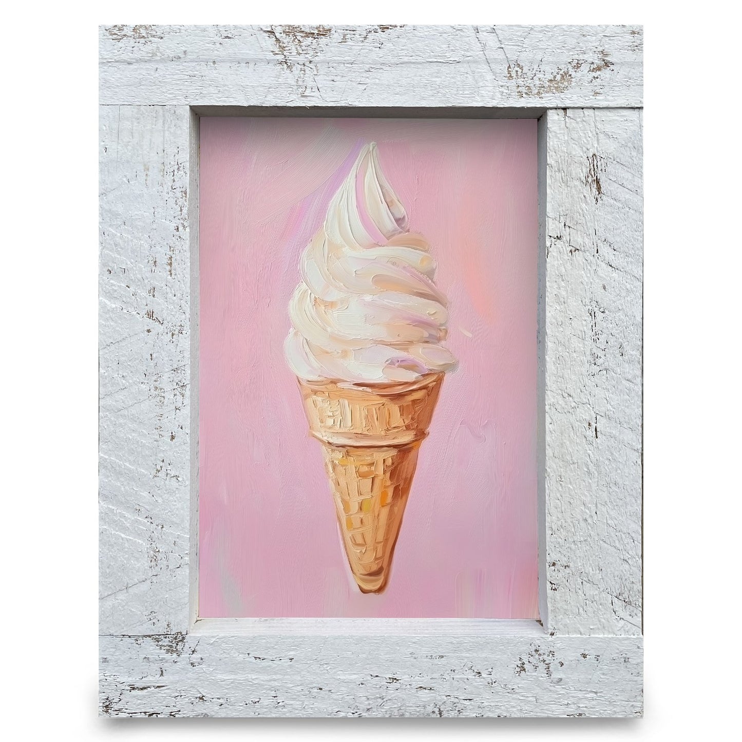 Soft Serve Swirl | Real Wood Framed Wall Art Print
