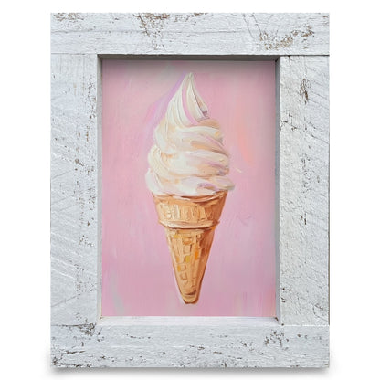 Soft Serve Swirl | Real Wood Framed Wall Art Print
