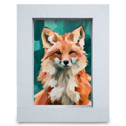 Red Fox Portrait | Real Wood Framed Wall Art Print