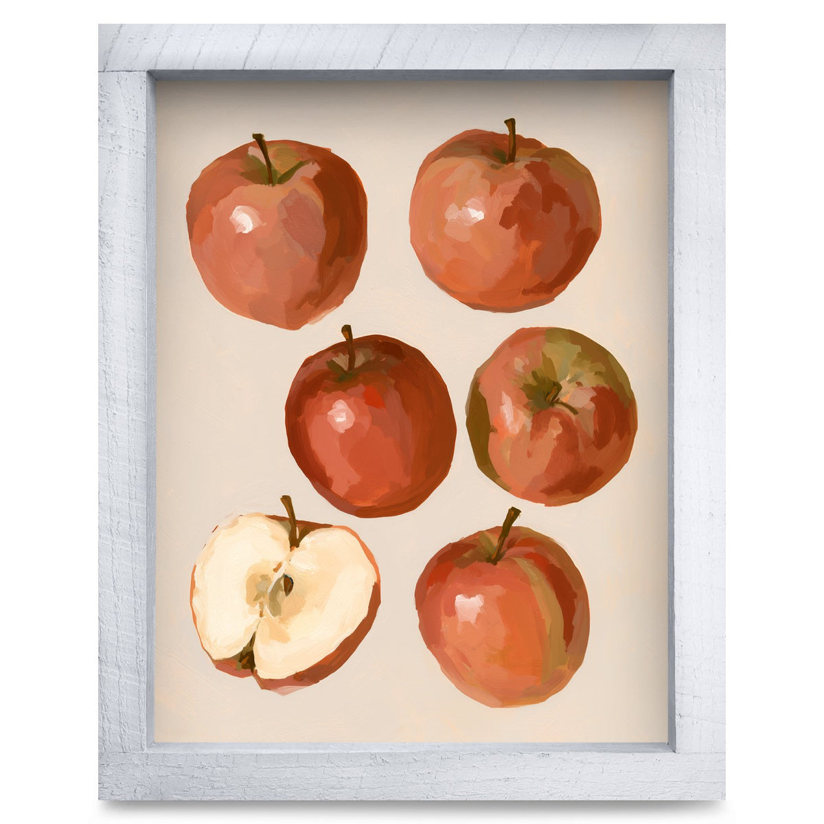 Red Apple Harvest | Real Wood Framed Wall Art Print