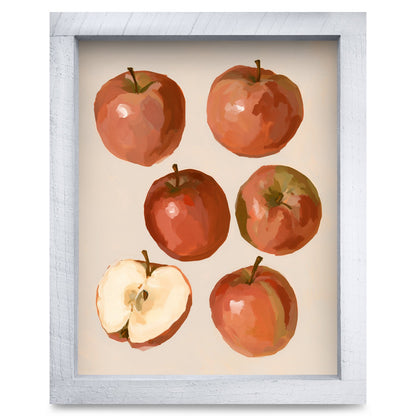 Red Apple Harvest | Real Wood Framed Wall Art Print
