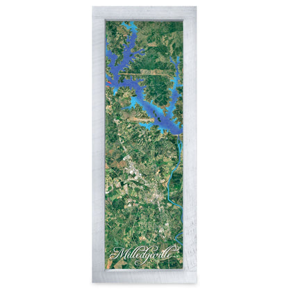 Milledgeville, Georgia Map | Real Wood Framed Wall Art Print