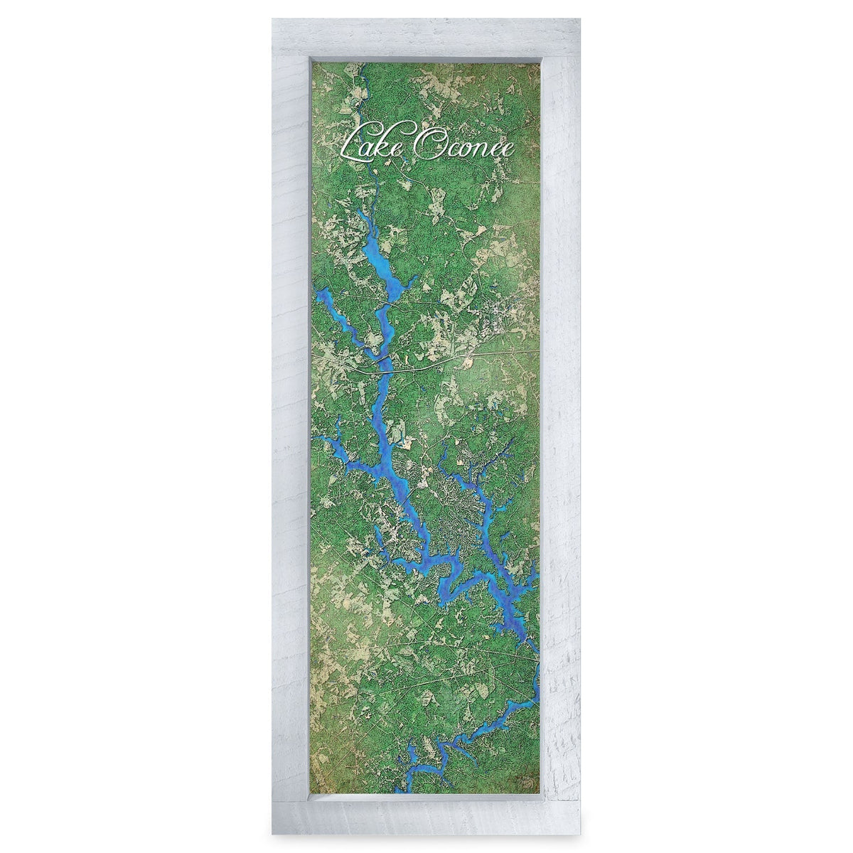 Oconee, Georgia Map | Real Wood Framed Wall Art Print
