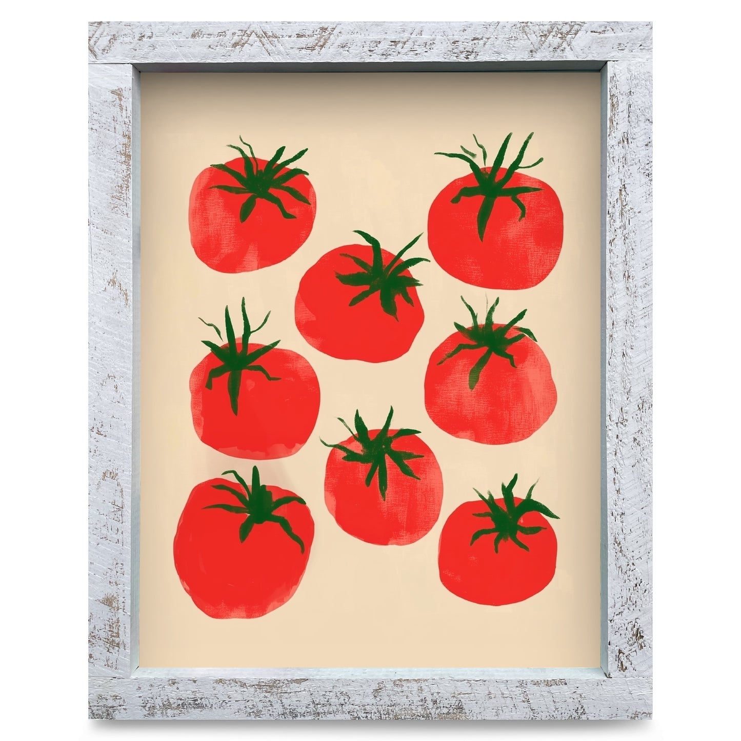 Vine Ripe Tomatoes | Real Wood Framed Wall Art Print