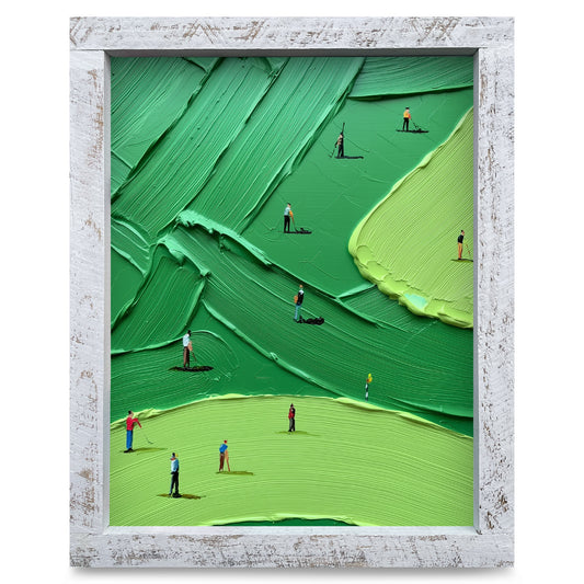 Tee Time Texture | Real Wood Framed Wall Art Print