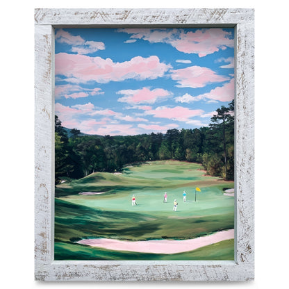 Pink Sky Fairway | Real Wood Framed Wall Art Print