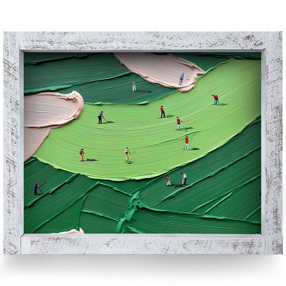 Textured Fairway | Real Wood Framed Wall Art Print