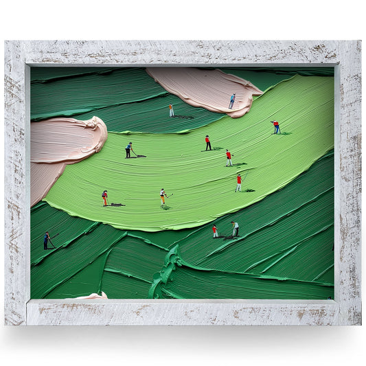 Textured Fairway | Real Wood Framed Wall Art Print