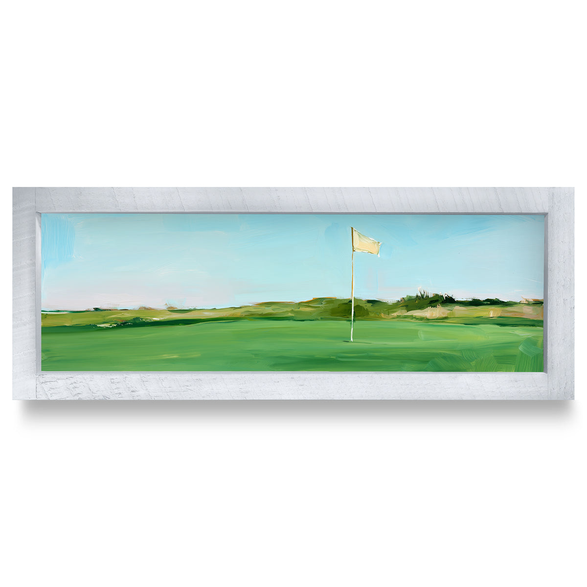 Golf Course Green | Real Wood Framed Wall Art Print | Skinny