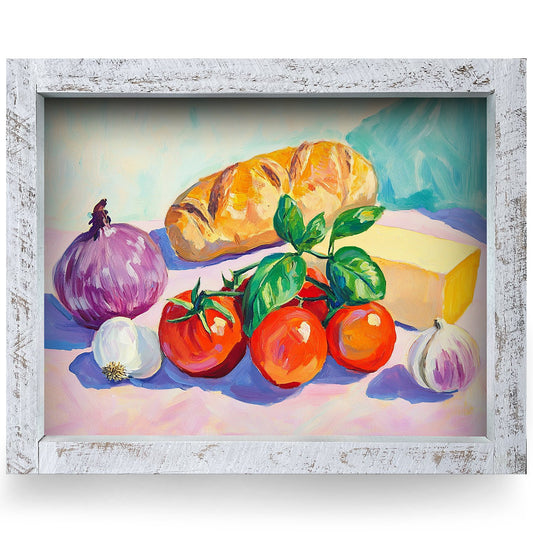 Farmhouse Kitchen Still Life | Real Wood Framed Wall Art Print