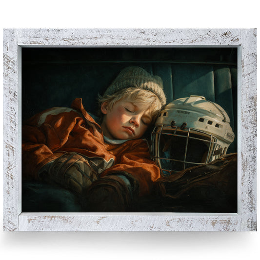 Hockey Dreams | Real Wood Framed Wall Art Print