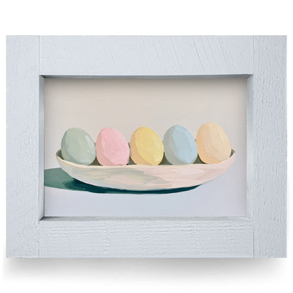 Pastel Easter Eggs | Real Wood Framed Wall Art Print
