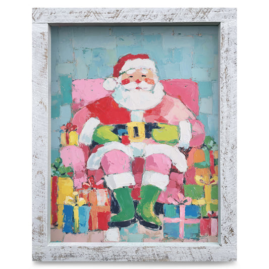 The Cutest Santa Claus | Real Wood Framed Wall Art Print