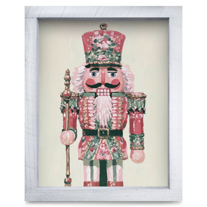 Rose Floral Nutcracker | Real Wood Framed Wall Art Print
