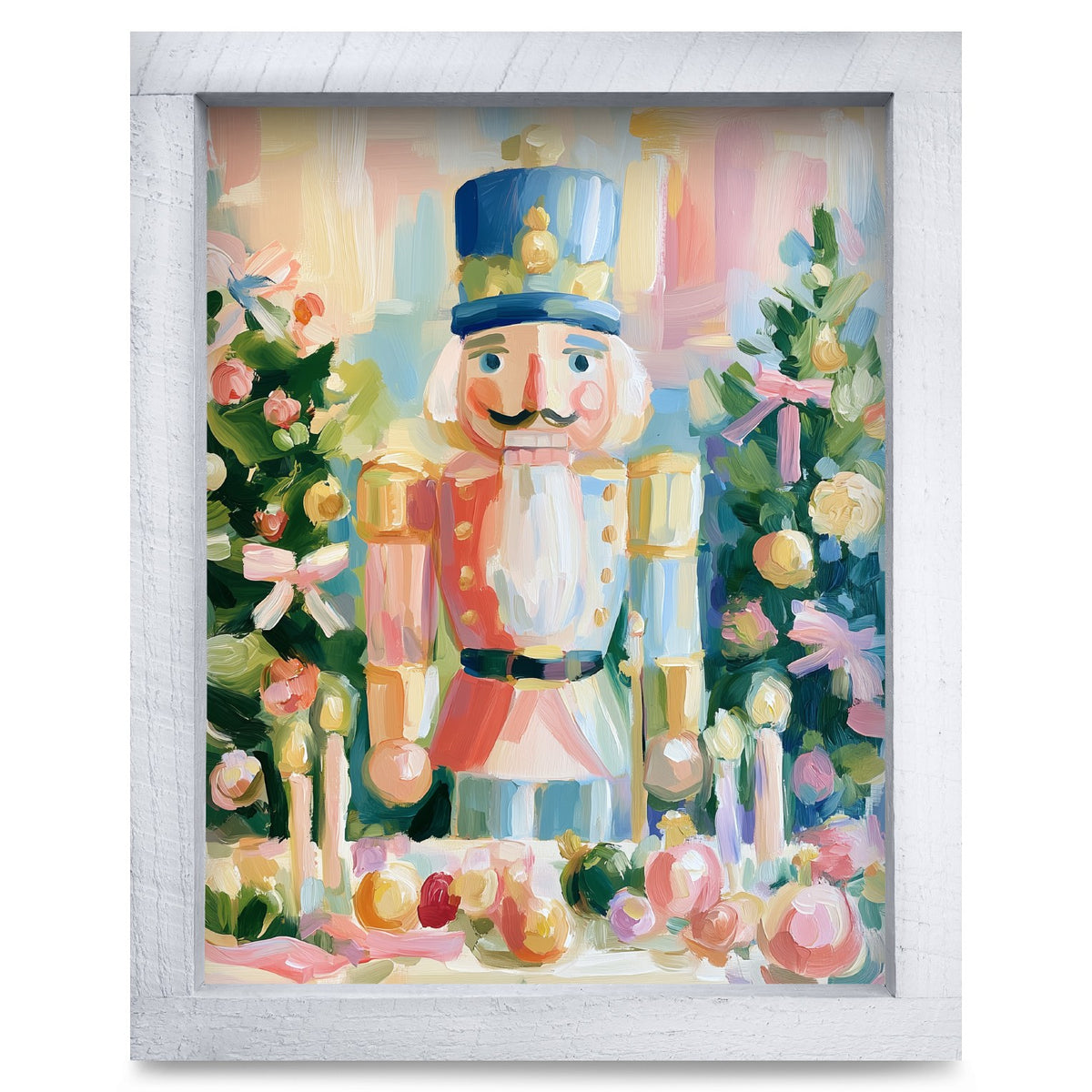 Pastel Nutcracker Christmas | Real Wood Framed Wall Art Print