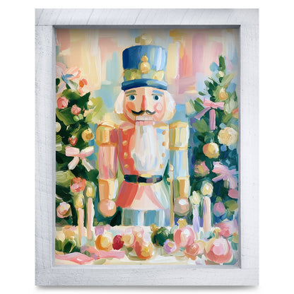 Pastel Nutcracker Christmas | Real Wood Framed Wall Art Print