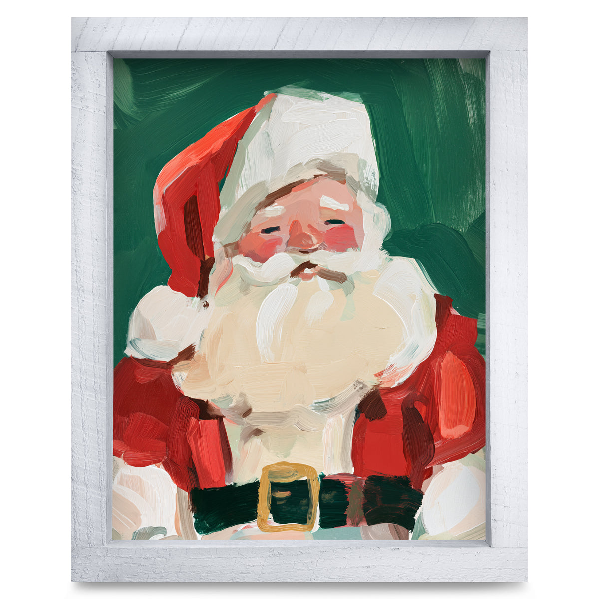 Classic Santa Portrait | Real Wood Framed Wall Art Print