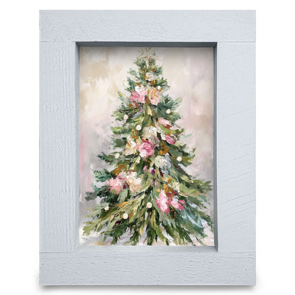 Impasto Christmas Tree | Real Wood Framed Wall Art Print