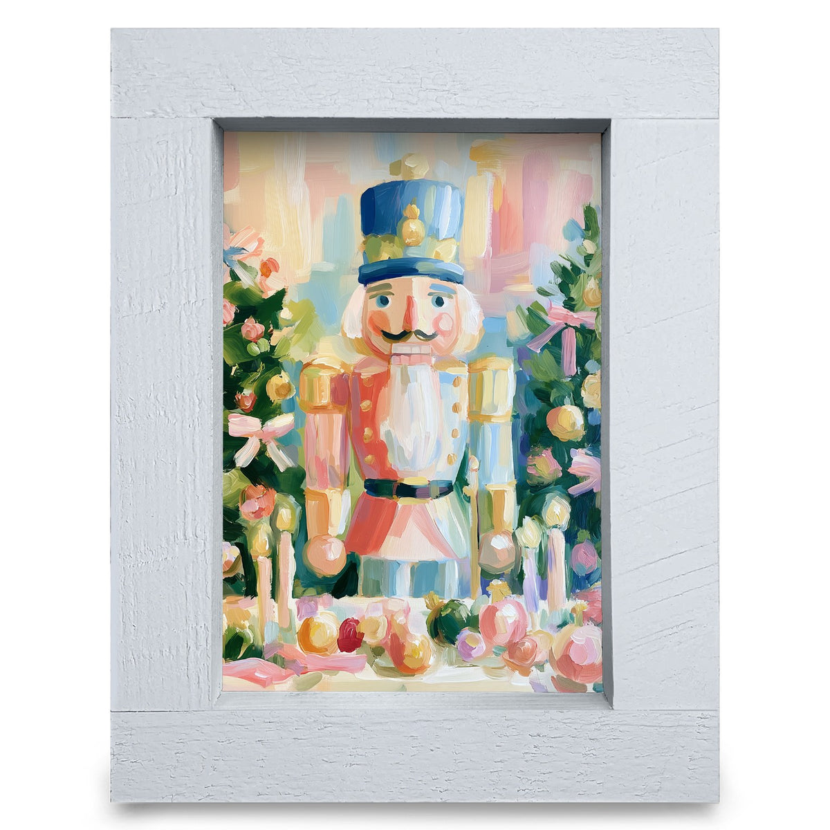 Pastel Nutcracker Christmas | Real Wood Framed Wall Art Print