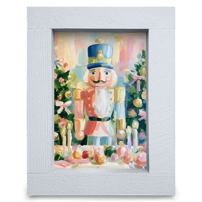 Pastel Nutcracker Christmas | Real Wood Framed Wall Art Print