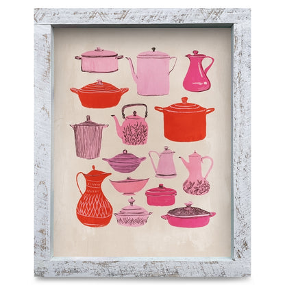 Pretty Little Pots | Real Wood Framed Wall Art Print