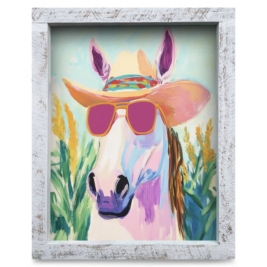 Yo Horse | Real Wood Framed Wall Art Print