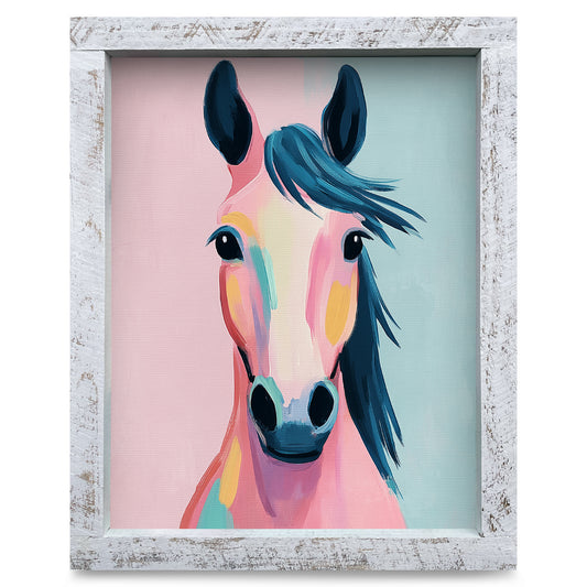 Radiant Pony Portrait | Real Wood Framed Wall Art Print