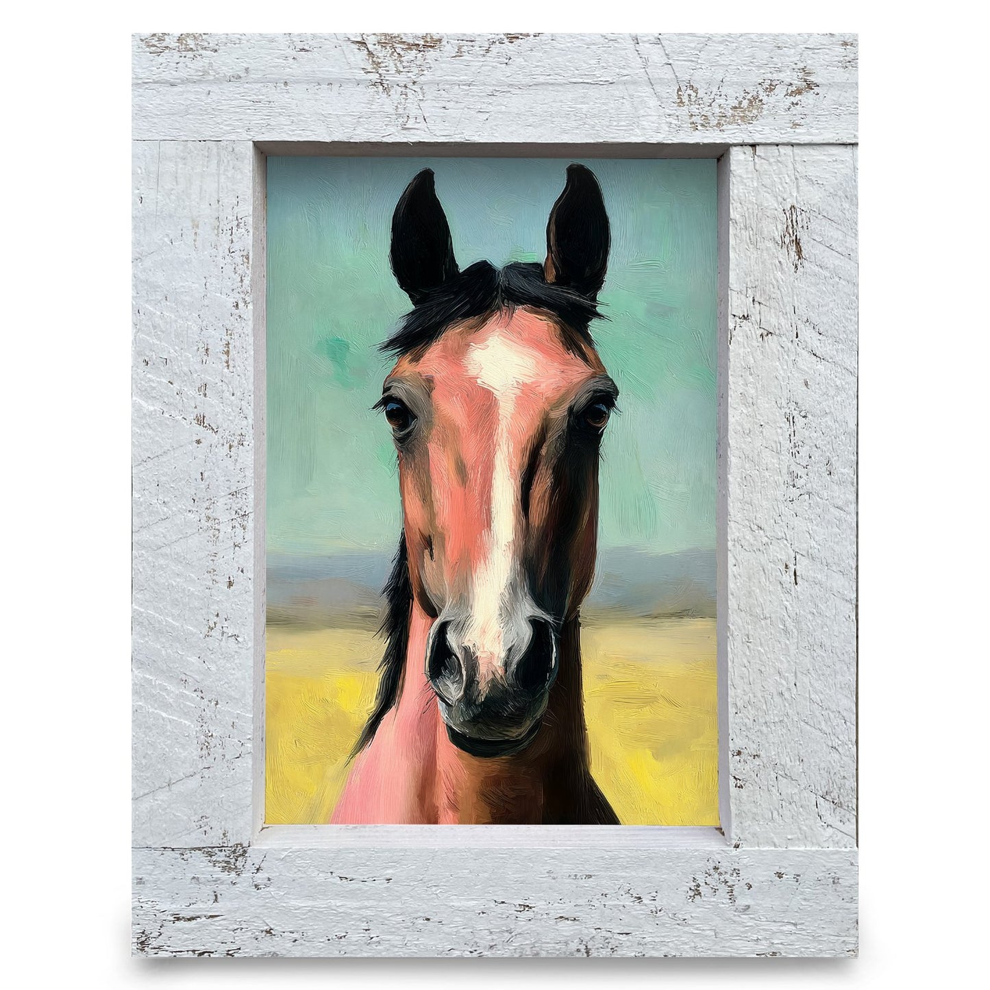 Sweet Bay Horse Portrait | Real Wood Framed Wall Art Print