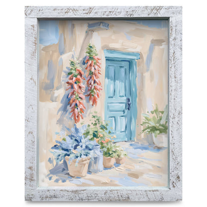 Southwest Turquoise Door | Real Wood Framed Wall Art Print