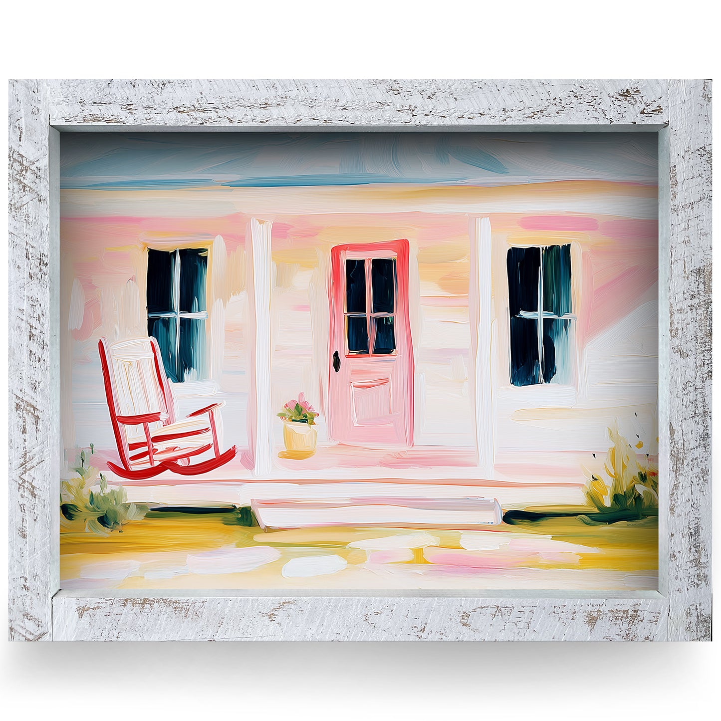 Idyllic Front Porch | Real Wood Framed Wall Art Print | Horizontal