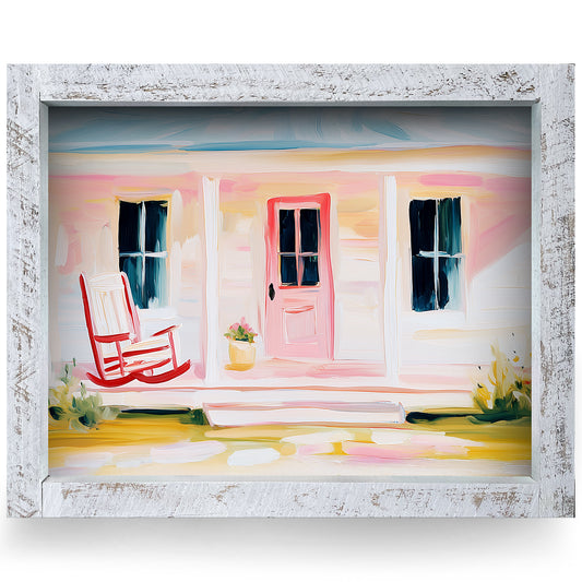 Idyllic Front Porch | Real Wood Framed Wall Art Print | Horizontal
