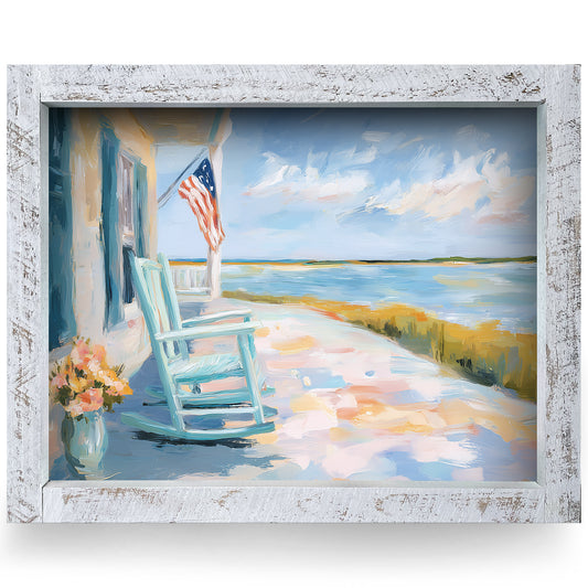 The American Coast | Real Wood Framed Wall Art Print