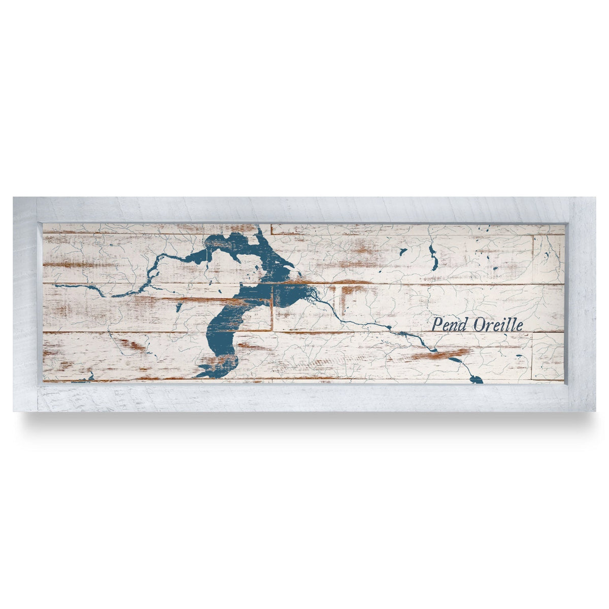Pend Oreille, Idaho Map | Real Wood Framed Wall Art Print