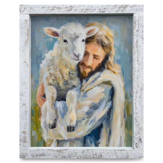 The Good Shepherd | Real Wood Framed Wall Art Print