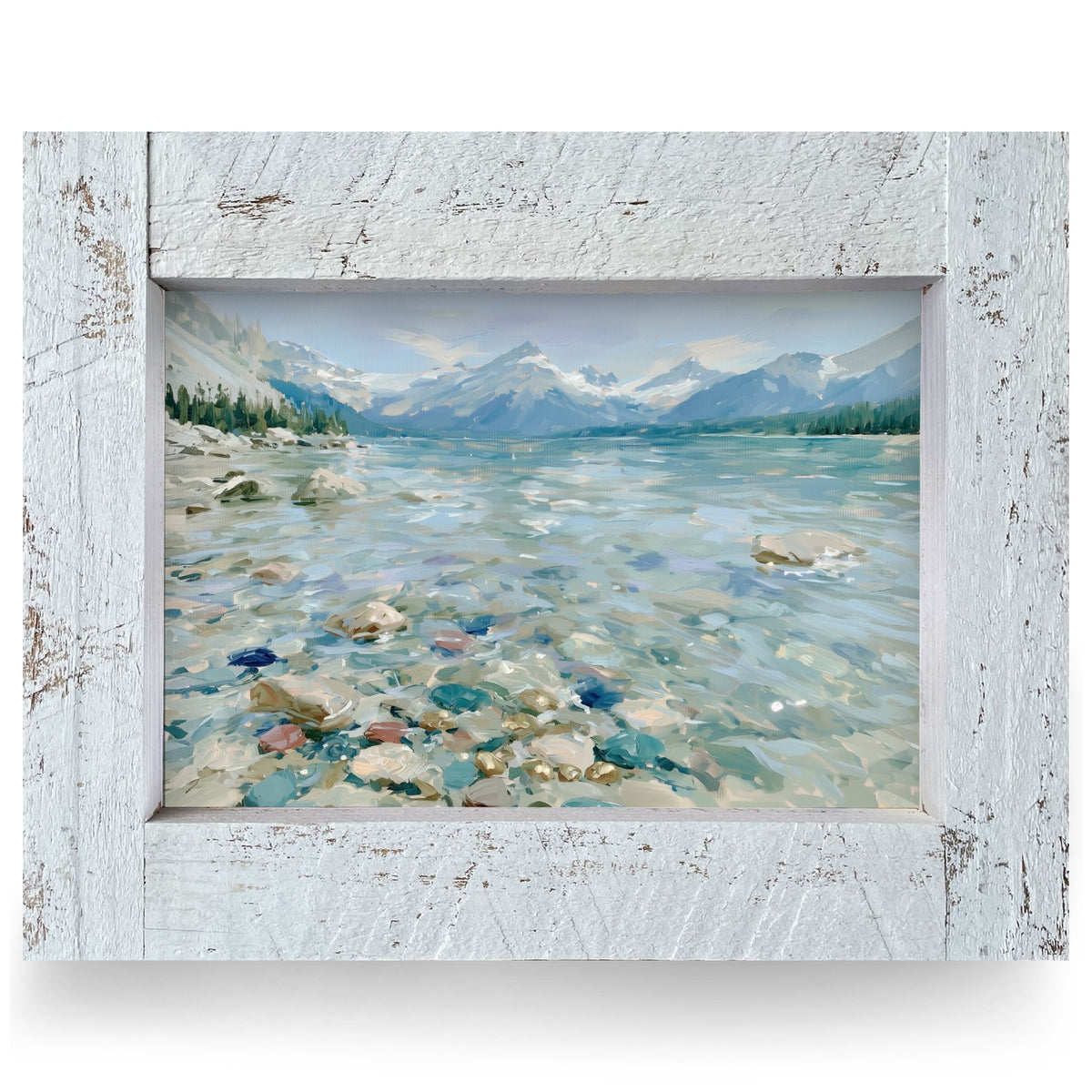 Crystal Mountain Lake | Real Wood Framed Wall Art Print
