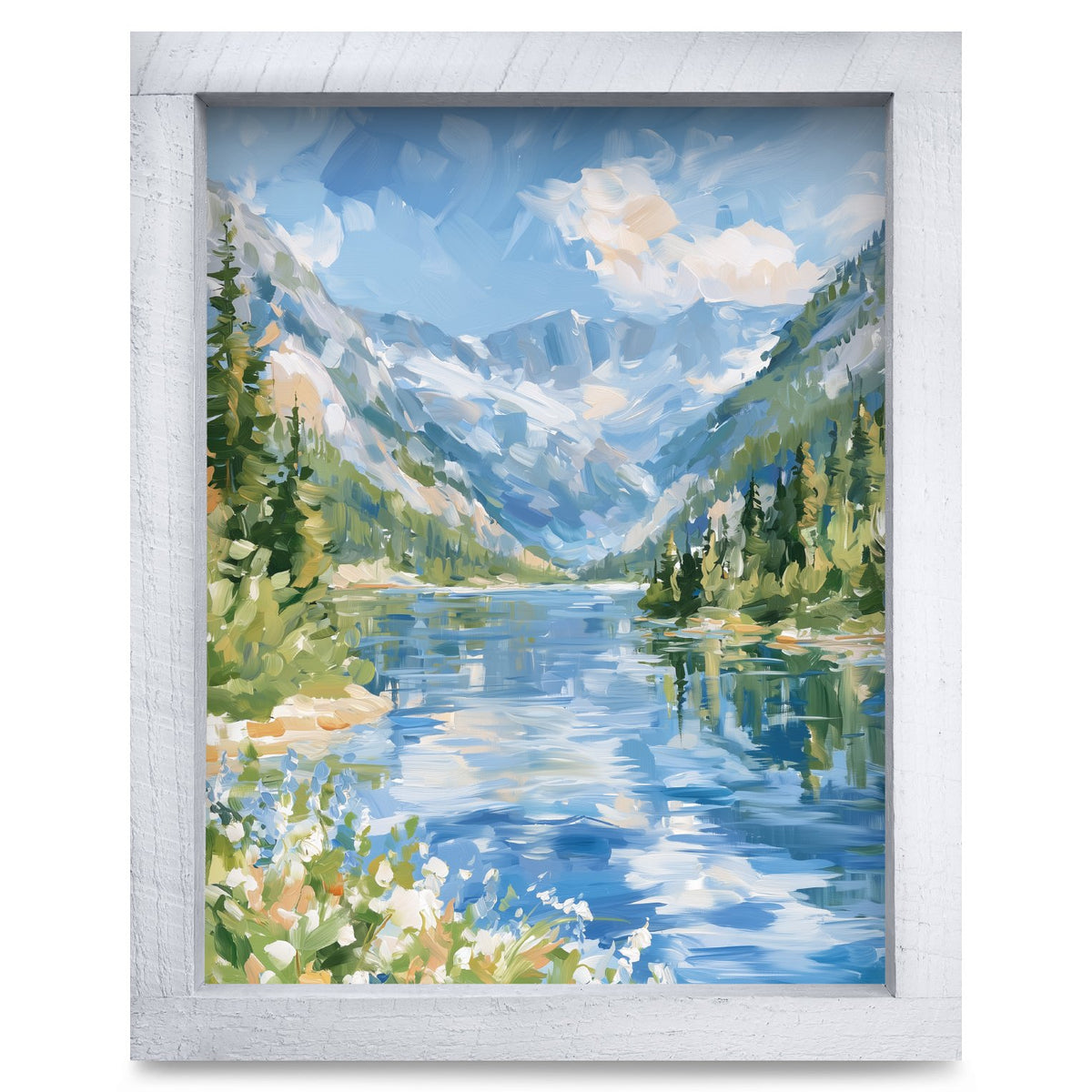 Alpine Lake Valley | Real Wood Framed Wall Art Print