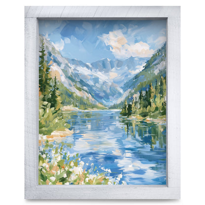 Alpine Lake Valley | Real Wood Framed Wall Art Print