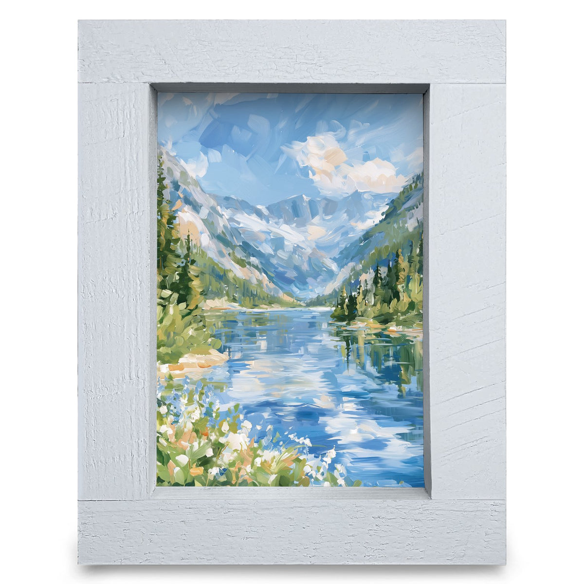 Alpine Lake Valley | Real Wood Framed Wall Art Print