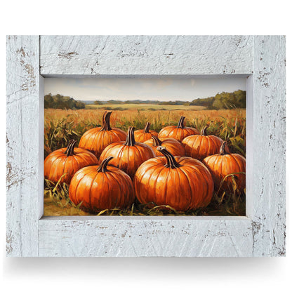 Harvest Pumpkin Patch | Real Wood Framed Wall Art Print