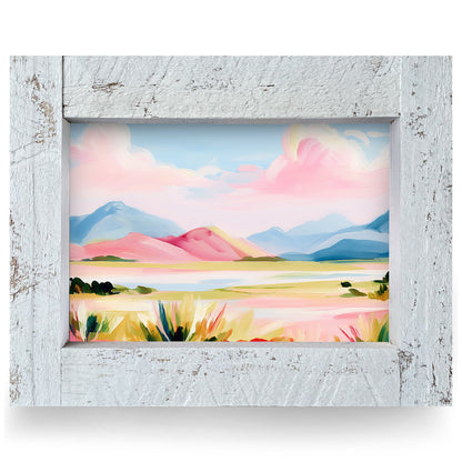 Pink Desert Valley | Real Wood Framed Wall Art Print