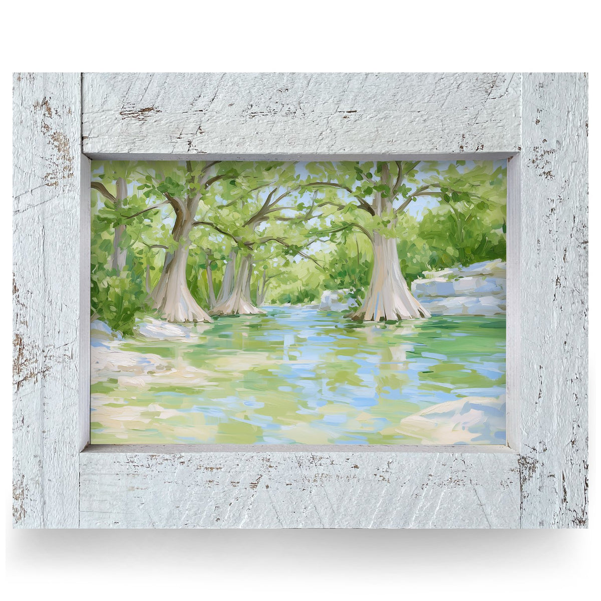 Hill Country Cypress Creek | Real Wood Framed Wall Art Print