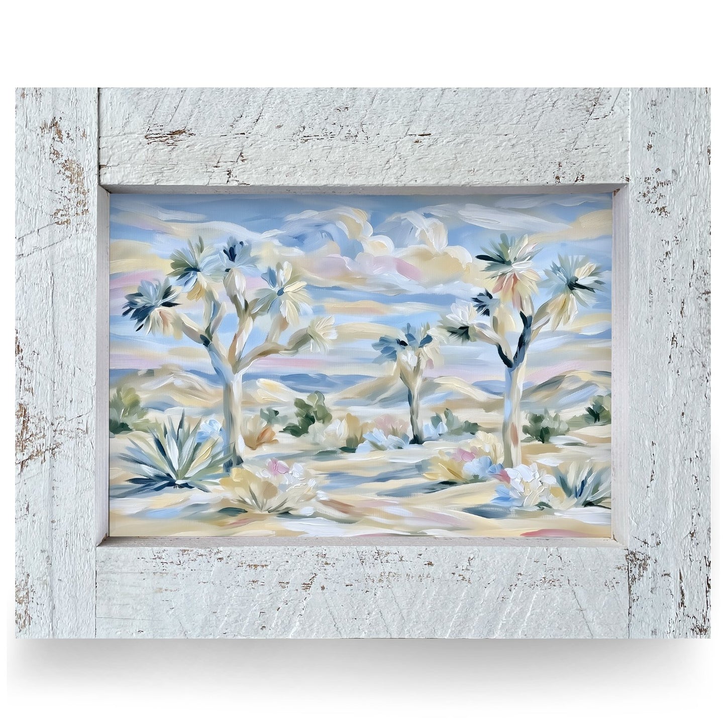 Pastel Joshua Trees | Real Wood Framed Wall Art Print
