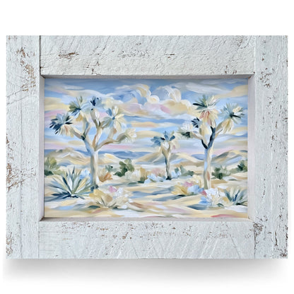 Pastel Joshua Trees | Real Wood Framed Wall Art Print