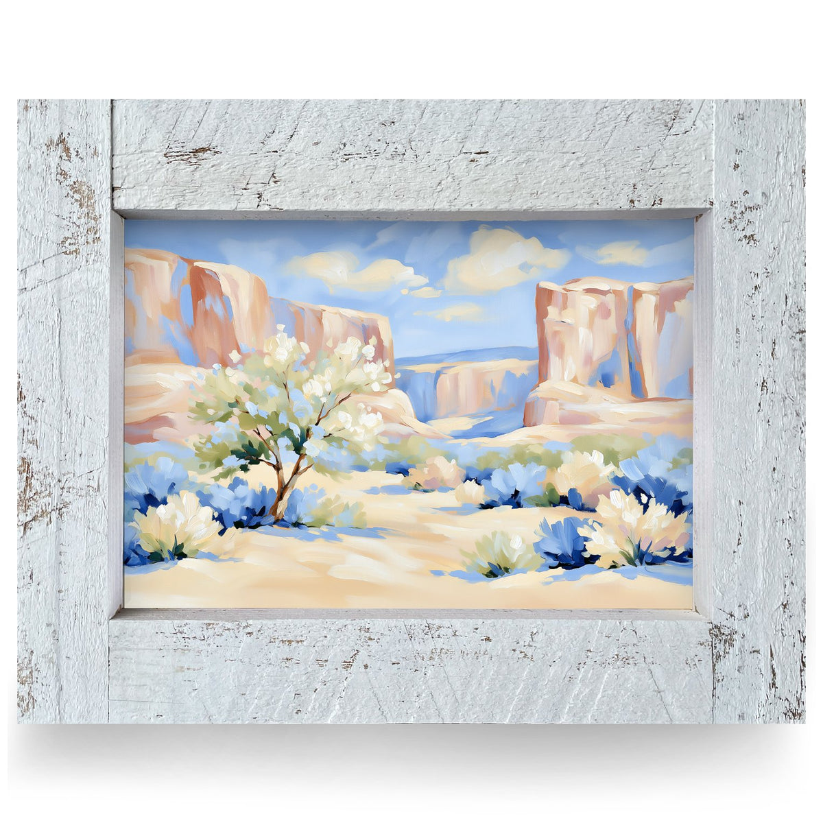 Desert Bloom Canyon | Real Wood Framed Wall Art Print