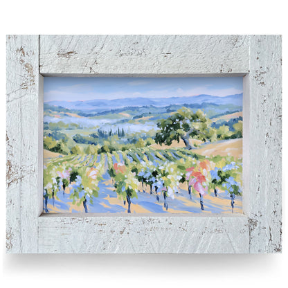 Vineyard Valley View | Real Wood Framed Wall Art Print
